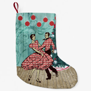 Petite Chaussette De Noël Danse de Noël de couple de danse carrée occidental