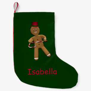 Petite Chaussette De Noël Danser Caricature Gingerbread Homme