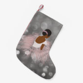 Petite Chaussette De Noël Danseuse de ballerine d'Afro-américain (Devant (Accrochage))