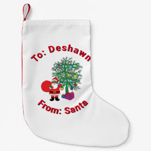 Petite Chaussette De Noël De Père Noël Nom Personnalisé Africain Américain B