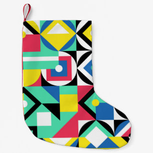 Petite Chaussette De Noël Décor de formes géométriques. Coloré