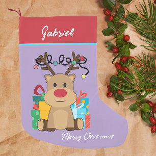 Petite Chaussette De Noël Décor de Noël Cute Reindeer Classic
