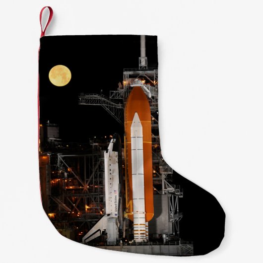 Petite Chaussette De Noël Découverte de navette spatiale et lune (Devant)