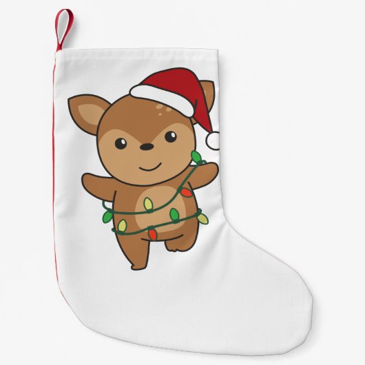 Petite Chaussette De Noël Deer Christma (Devant)