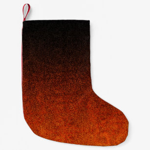 Petite Chaussette De Noël Dégradé de Parties scintillant noire et orange tom