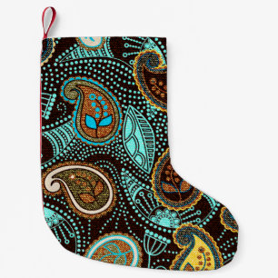 Petite Chaussette De Noël Denim Paisley : Motif de texture de Jeans sans cou