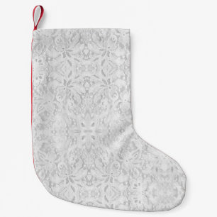 Petite Chaussette De Noël Dentelle blanche tombante