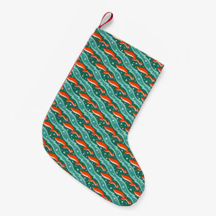 Petite Chaussette De Noël Des écureuils sautant dans la neige sur un sapin d