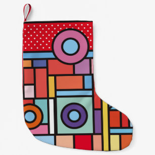 Petite Chaussette De Noël Des éléments géométriques tendance memphis design.
