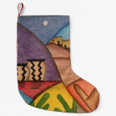 Petite Chaussette De Noël Désert coloré Cactus Sud-Ouest (Devant)