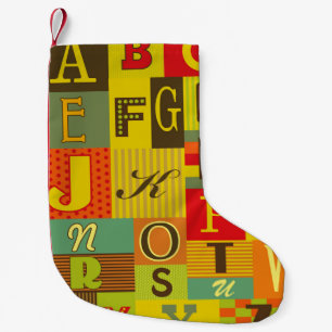 Petite Chaussette De Noël design alphabet rétro. illustration vintage