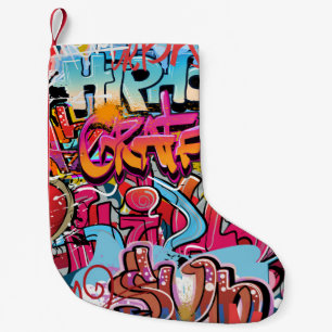 Petite Chaussette De Noël Design d'intérieur rétro à rayures.