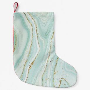 Petite Chaussette De Noël design élégant de marbre liquide peint à la main a