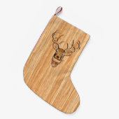 Petite Chaussette De Noël Design en bois de cerf de queue blanche Buck (Devant (Accrochage))