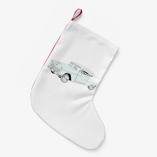 Petite Chaussette De Noël Dessin aérien de Chevy Bel 1955 (Devant (Accrochage))