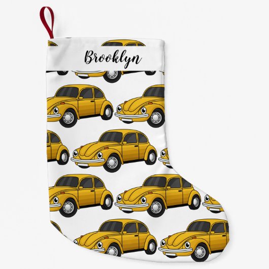 Petite Chaussette De Noël Dessin animé de voiture classique (Devant)