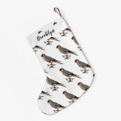 Petite Chaussette De Noël dessin animé d'oiseau-kestrel américain (Dos (Accrochage))
