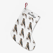 Petite Chaussette De Noël dessin animé d'oiseau-kestrel américain (Devant (Accrochage))