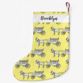 Petite Chaussette De Noël dessin animé mariage cheval & calèche (Dos)
