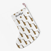 Petite Chaussette De Noël dessin animé saxophone (Dos (Accrochage))