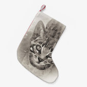 Petite Chaussette De Noël Dessin de chaton du Bengale (Devant (Accrochage))