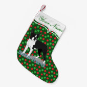 Petite Chaussette De Noël Dessin de chien Boston Terrier (Devant (Accrochage))