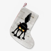 Petite Chaussette De Noël Dessin de Funny Fierce Black Cat (Devant (Accrochage))