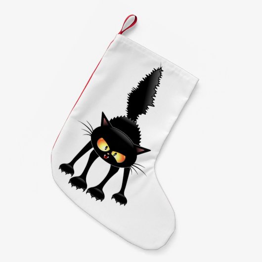Petite Chaussette De Noël Dessin de Funny Fierce Black Cat (Devant (Accrochage))