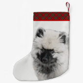Petite Chaussette De Noël Dessin Keeshond Chiot - Joli dessin original Chien (Dos)