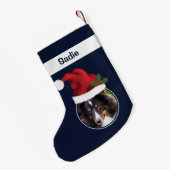 Petite Chaussette De Noël Deux Modèles photo Sur Mesure Avec Chapeaux De Pèr (Dos (Accrochage))