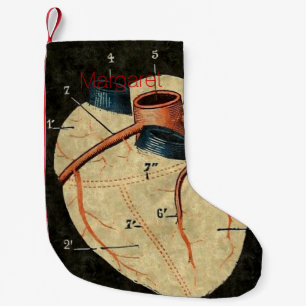 Petite Chaussette De Noël Diagramme humain vintage de coeur