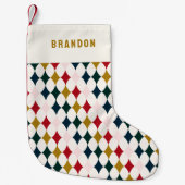 Petite Chaussette De Noël diamant vintage rétro simple (Devant)