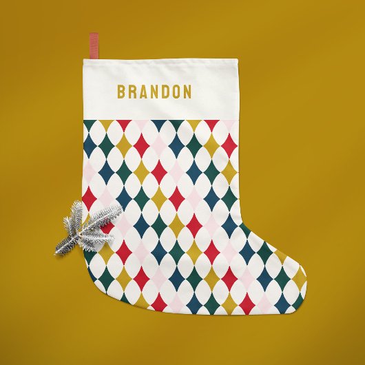 Petite Chaussette De Noël diamant vintage rétro simple