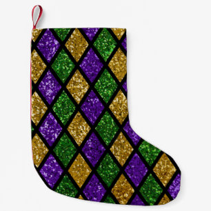 Petite Chaussette De Noël Diamants de paillettes scintillants, arrière - pla