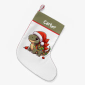 Petite Chaussette De Noël Dino de Noël bébé mignonne/Whimsical (Devant (Accrochage))