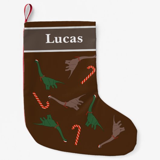 Petite Chaussette De Noël Dinosaur Motif de Noël (Devant)