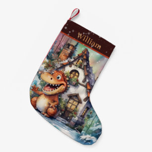 Petite Chaussette De Noël Dinosaure de Noël ajouter nom
