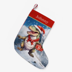 Petite Chaussette De Noël Dinosaure de Noël ajouter nom