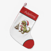 Petite Chaussette De Noël Dinosaure de Noël mignon avec sucre de canne (Devant (Accrochage))