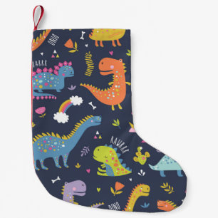 Petite Chaussette De Noël Dinosaures pour enfants : Motif Vintage coloré