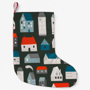 Petite Chaussette De Noël Diverses petites maisons minuscules. Style coupé e