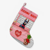 Petite Chaussette De Noël Doberman Chien Valentine's Day Kissing Booth (Devant (Accrochage))