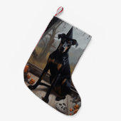 Petite Chaussette De Noël Doberman Citrouille Halloween effroi (Devant (Accrochage))