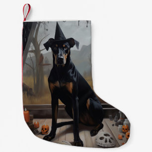 Petite Chaussette De Noël Doberman Citrouille Halloween effroi