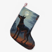 Petite Chaussette De Noël Doberman Halloween effraie (Devant (Accrochage))