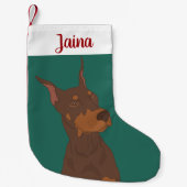 Petite Chaussette De Noël Dobermann de Noël (Devant)