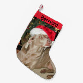 Petite Chaussette De Noël Dog Weimaraner mignon - Personnalisé (Devant (Accrochage))