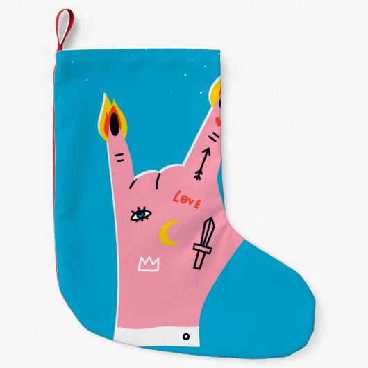 Petite Chaussette De Noël doigts de feu Abstraits (Devant)
