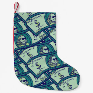 Petite Chaussette De Noël Dollar Billets : Motif d'argent transparent