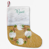 Petite Chaussette De Noël Dollars De Sable De Plage Double Côté (Devant)